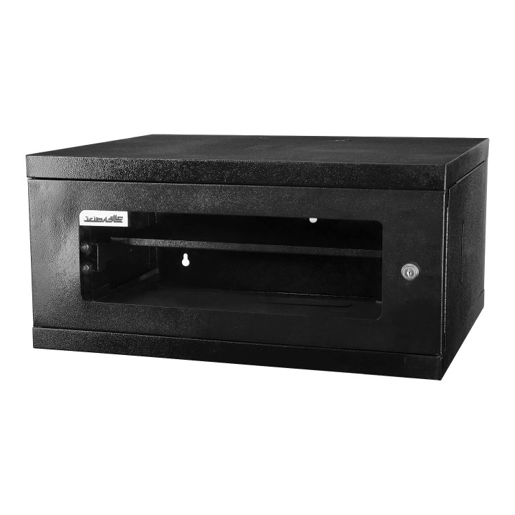 رک 7 یونیت چرمی استاتیک مشکی درب شیشه ای مدل 7urt-b