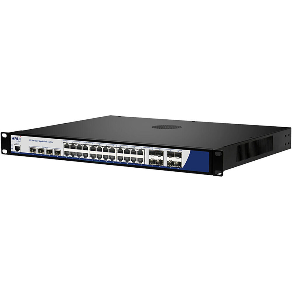 سوئیچ شبکه اترنت صنعتی دارای ۴ پورت و ۲پورتSFP گیگ  دارای پهنای باند ۱۲Gbps مدل HR500-SWG1042S